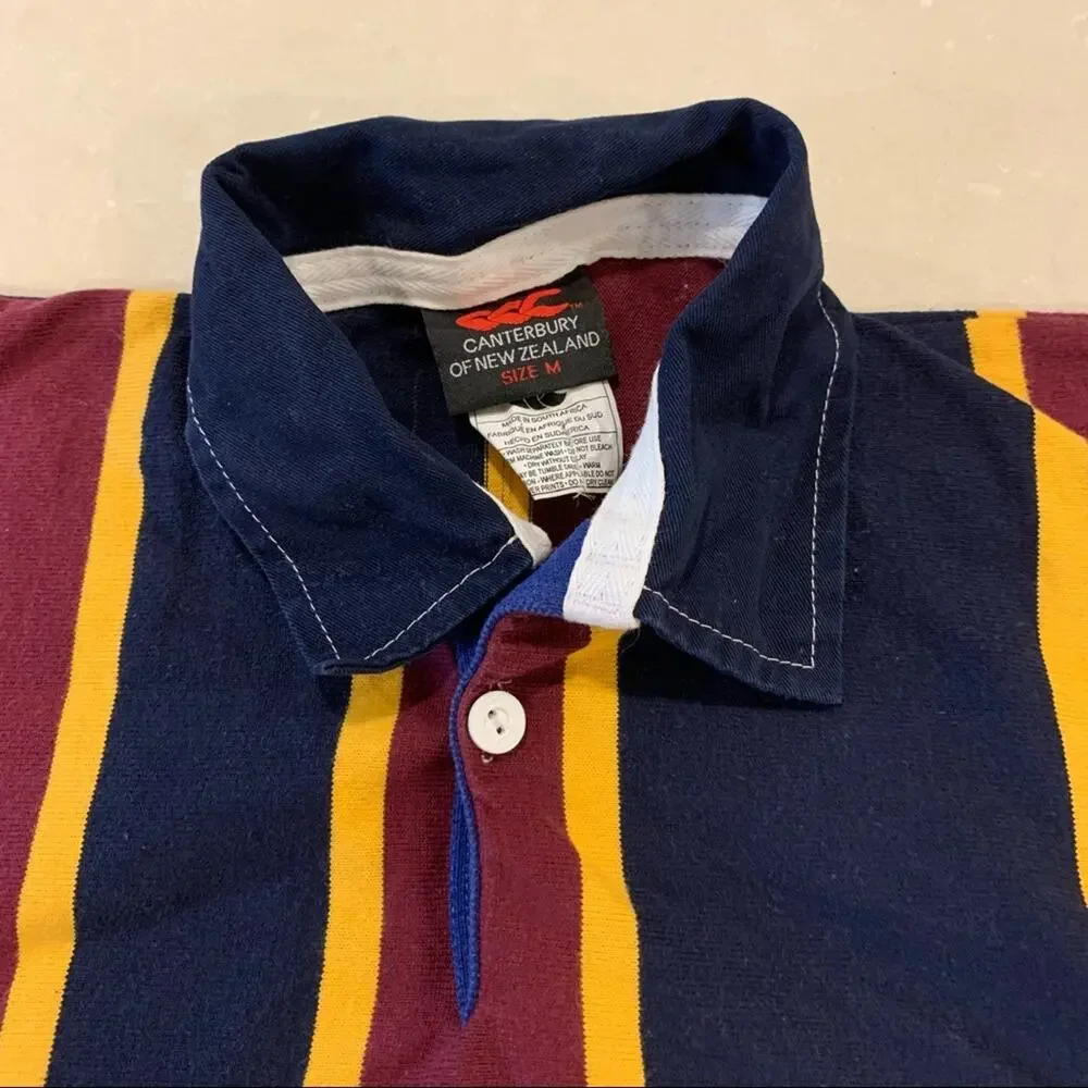 Vintage Canterbury New Zealand Striped Rugby Shirt Medium - Picture 5 of 7
